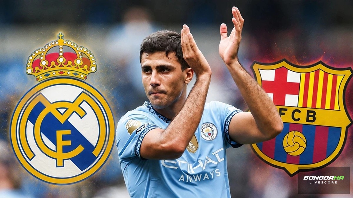 Tương lai bất định của Rodri: Thế kẹt giữa Man City, Real Madrid và Barcelona